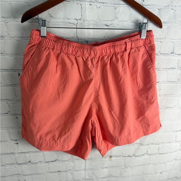 Columbia Salmon Athletic Shorts Lightweight Elastic Waist 5 Inch Size Large - Picture 2 of 9